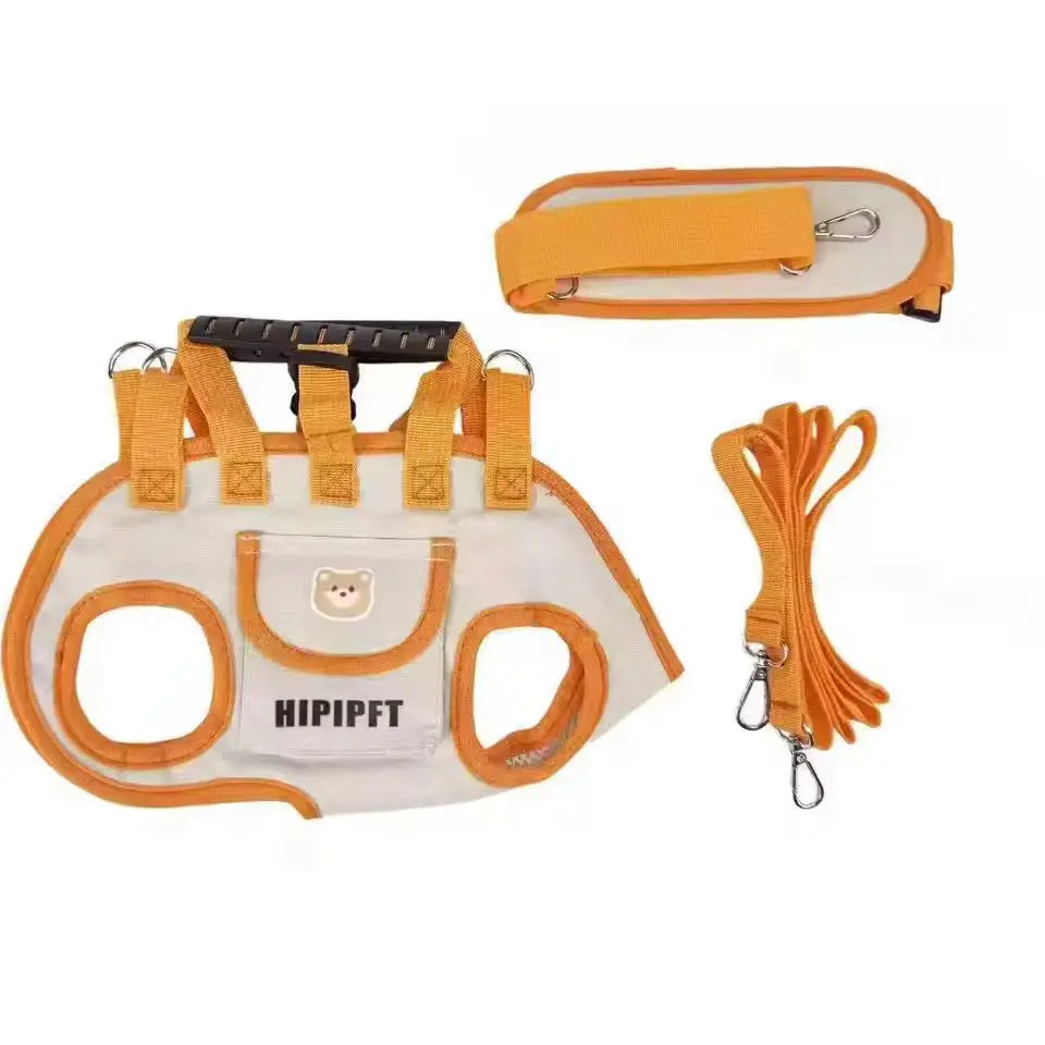 Small Dog Carrier Sling Backpack with Leash Attachment Breathable Pet Lift Harness for Cats Puppies Hands-Free Outdoor Travel