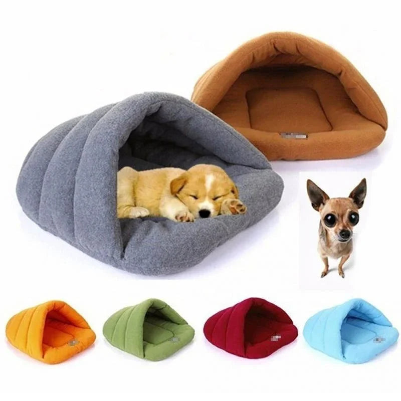 Winter Warm Pet Dog Beds Soft Polar Fleece Pets Heated Mat Small Dog Kennel House for Puppy Cats Sleeping Bags Nests Caves Beds